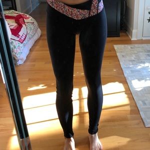 Lululemon Wunder Under Floral Waistband Leggings
